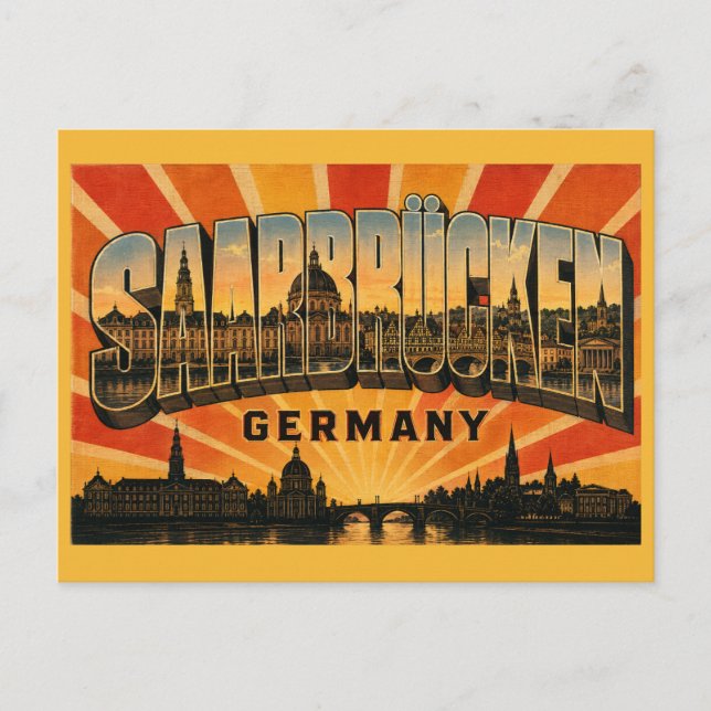 Postal Castillo de Saarbrücken Alemania (Anverso)