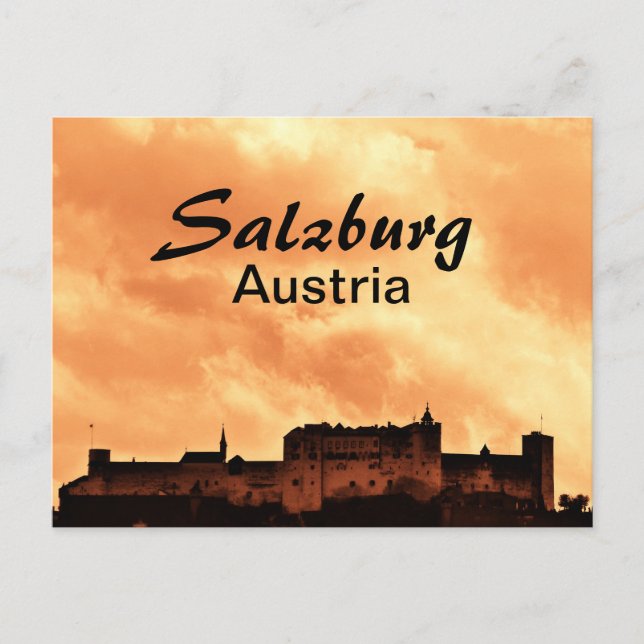 Postal Castillo de Salzburgo en Austria Festung Hohensalz (Anverso)