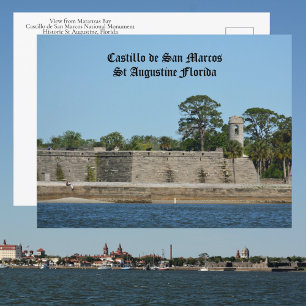 Postal Castillo de San Marcos St Augustine histórico FL