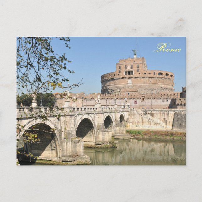 Postal Castillo de Sant'Angelo en Roma, Italia (Anverso)