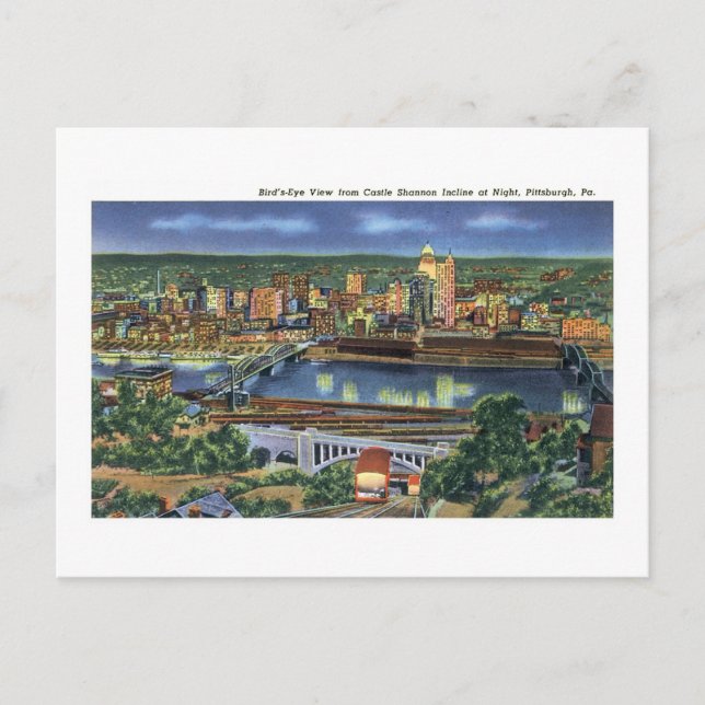 Postal Castillo de Shannon Incline, Pittsburgh, PA (Anverso)