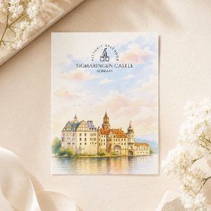 Postal Castillo de Sigmaringen Alemania Acuarela Lugar
