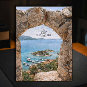 Postal Castillo de Simena, Antalya, Turquía   Acuarela 