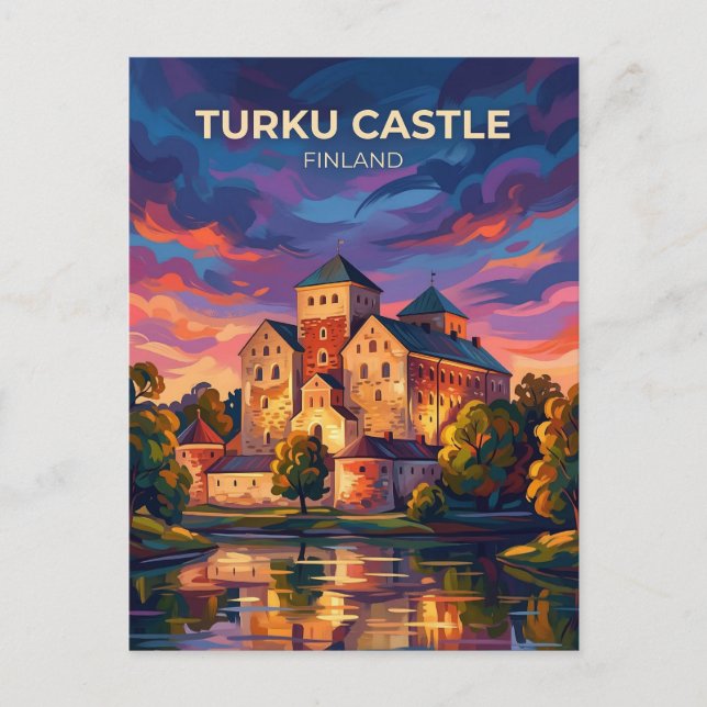 Postal Castillo de Turku Finlandia (Anverso)