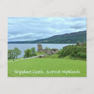 Postal Castillo de Urquhart con vistas a Loch Ness en Hig