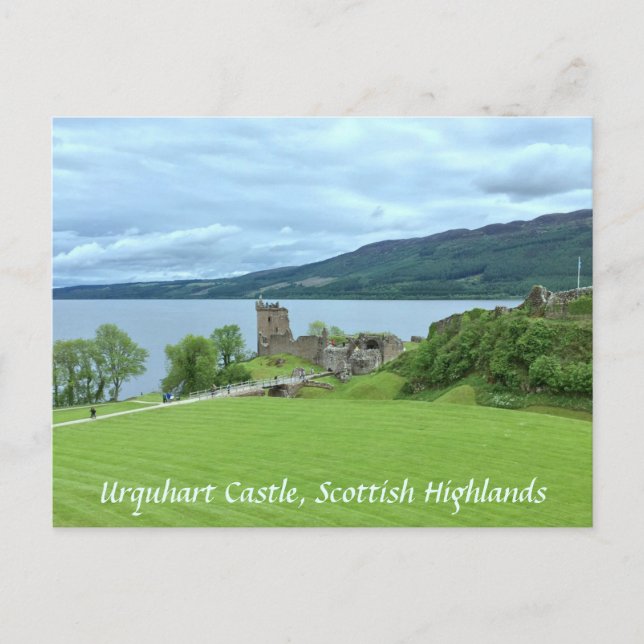 Postal Castillo de Urquhart con vistas a Loch Ness en Hig (Anverso)