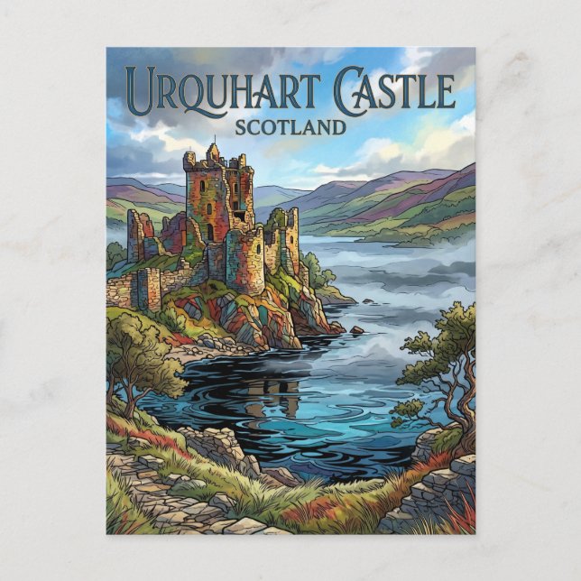Postal Castillo de Urquhart Escocia (Anverso)