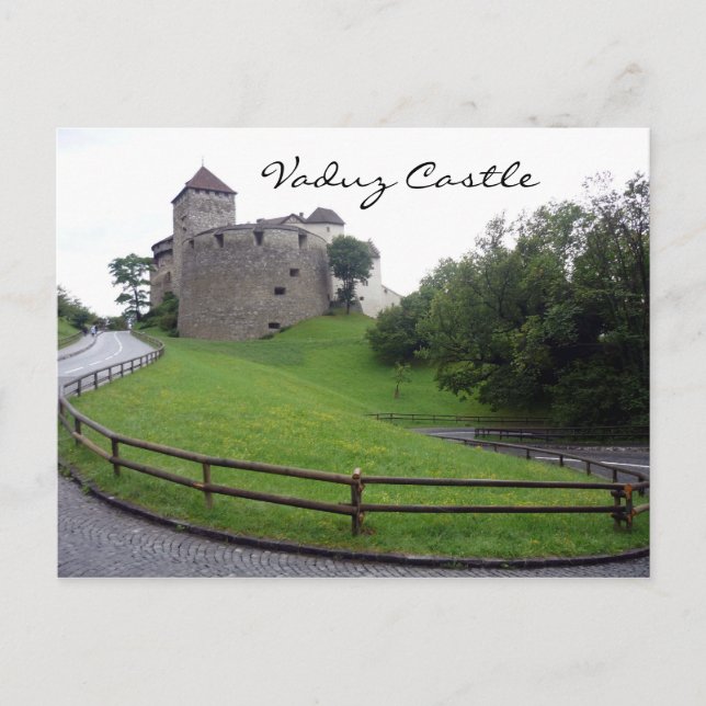 Postal castillo de vaduz verde (Anverso)