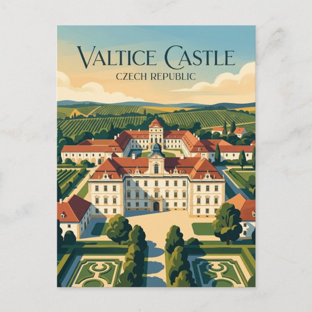Postal Castillo de Valtice República Checa (Anverso)