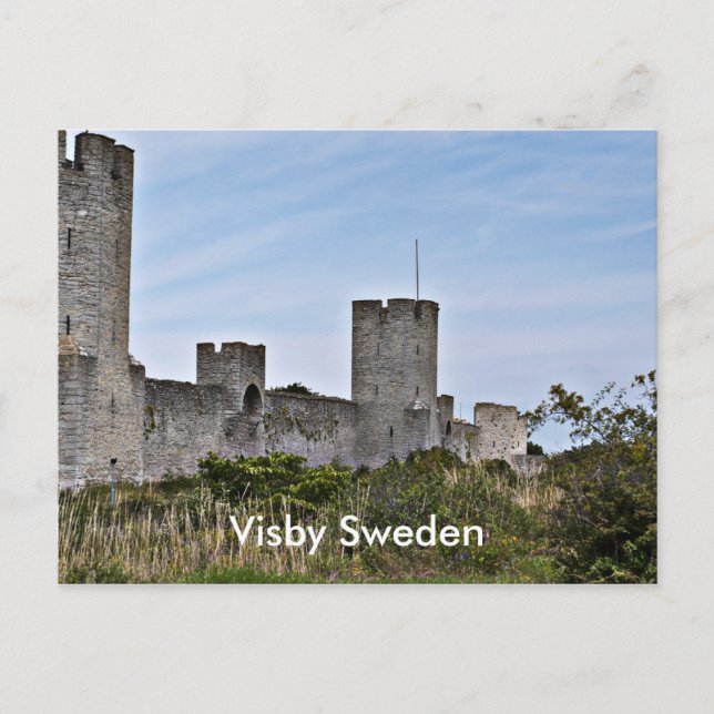 Postal Castillo de Visby, Visby Gotland Suecia (Anverso)