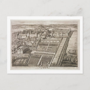 Postal Castillo de Windsor, grabado por Johannes Kip (c.1
