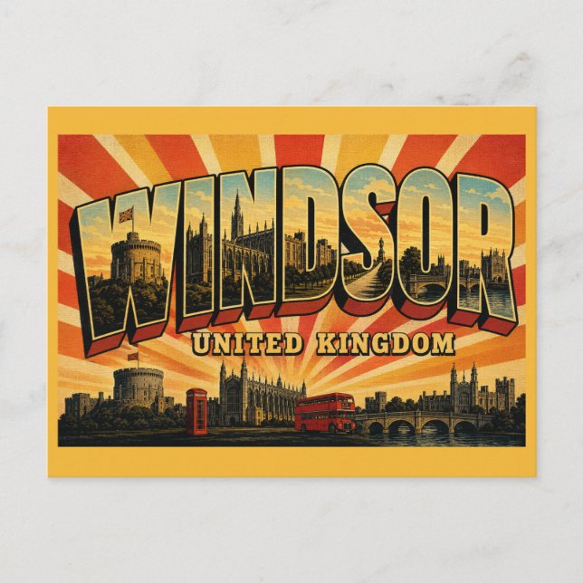 Postal Castillo de Windsor Inglaterra Residencia Real Vin (Anverso)