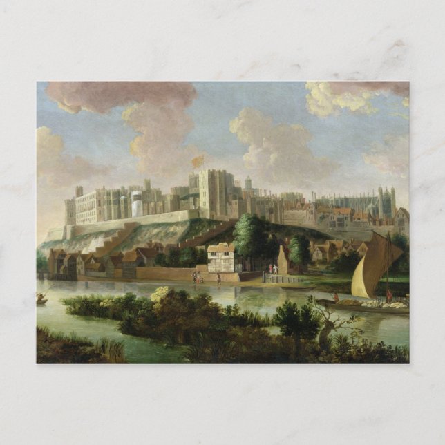 Postal Castillo de Windsor visto desde el Támesis, c.1700 (Anverso)