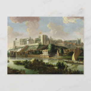 Postal Castillo de Windsor visto desde el Támesis, c.1700