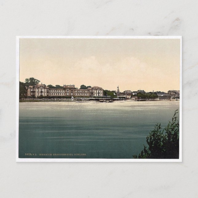 Postal Castillo del Gran Duque, Biebrich, Rin, Alemania (Anverso)