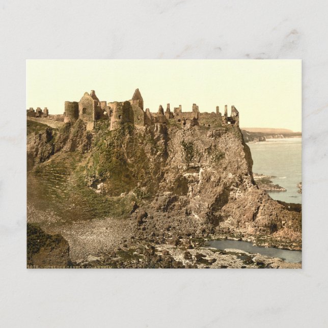 Postal Castillo Dunluce, Condado de Antrim (Anverso)