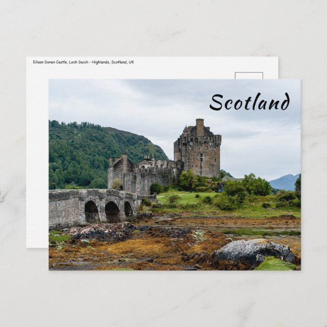Postal Castillo Eilean Donan, Loch Duich - Escocia, Reino (Anverso / Reverso)
