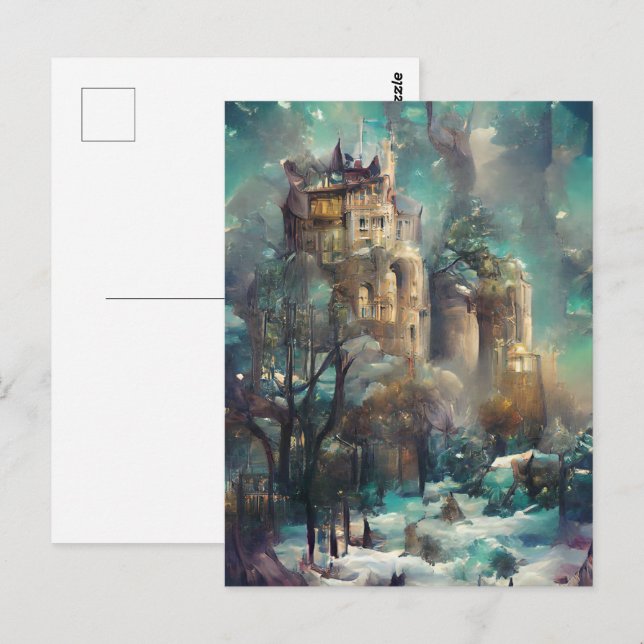 Postal Castillo En Bosque, Selva De Fantasía, Castillo Má (Anverso / Reverso)