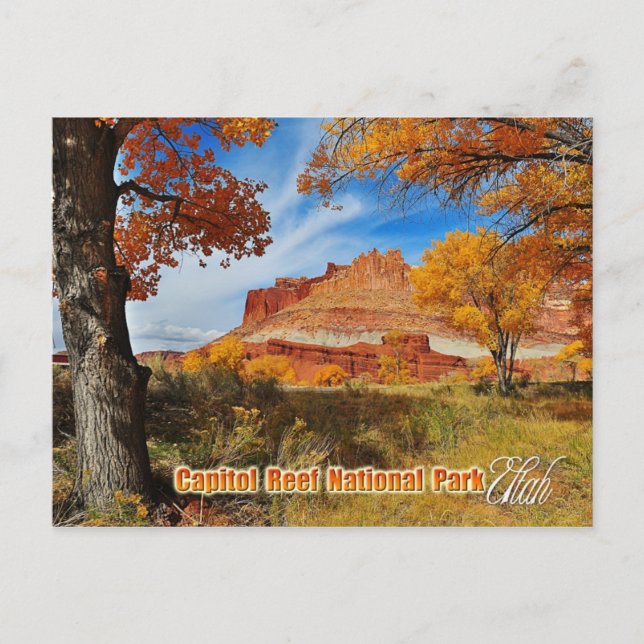 Postal Castillo en el Parque Nacional Capitol Reef, Utah (Anverso)
