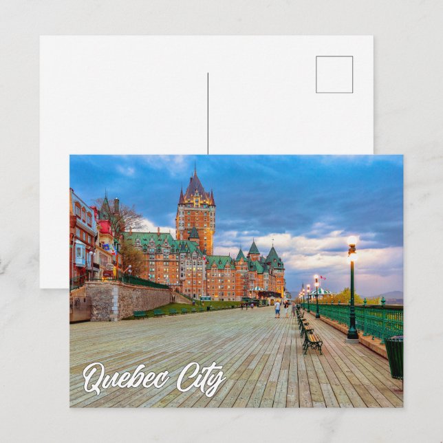 Postal Castillo Frontenac, Ciudad de Quebec, Quebec, Cana (Anverso / Reverso)