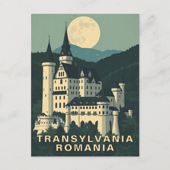 Postal Castillo gótico de viaje a Transilvania Rumania (Anverso)