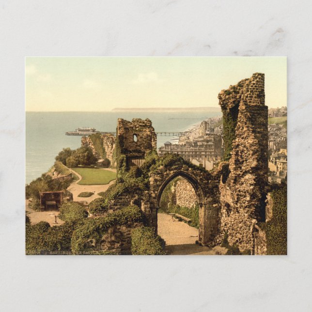 Postal Castillo Hastings, Hastings, Sussex, Inglaterra (Anverso)