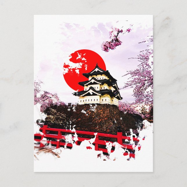 Postal Castillo Hirosaki de Japón (Anverso)
