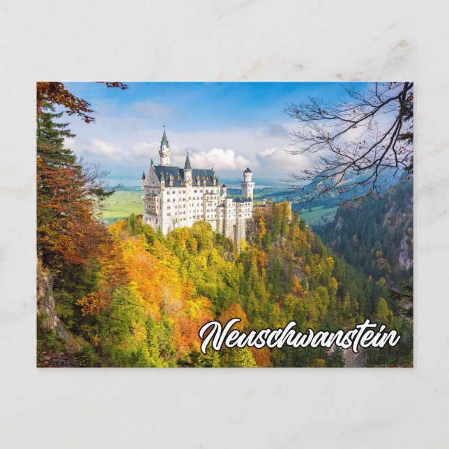 Postal Castillo histórico de Neuschwanstein, Alemania (Anverso)
