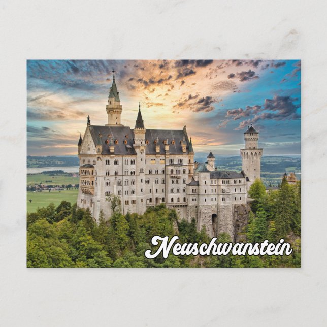 Postal Castillo histórico de Neuschwanstein, Alemania (Anverso)