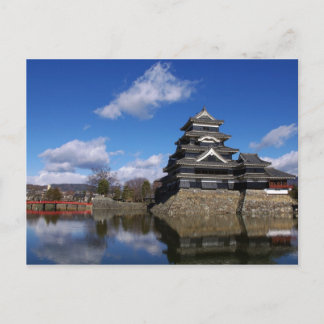 Postal Castillo japonés rodeado de fosos de castillo azul