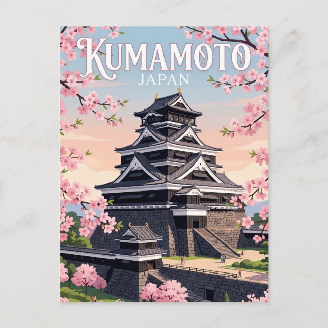 Postal Castillo Kumamoto Japón (Anverso)