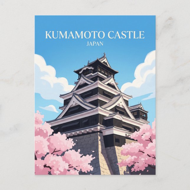 Postal Castillo Kumamoto Japón (Anverso)
