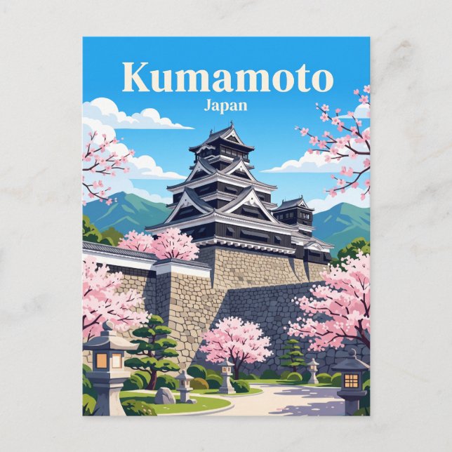 Postal Castillo Kumamoto Japón (Anverso)
