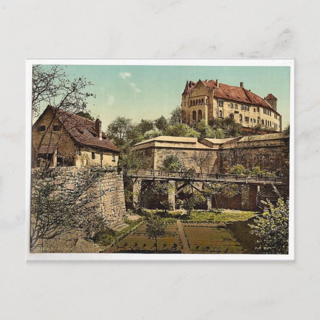 Postal Castillo, (lado oeste), Nuremberg, Baviera, Aleman (Anverso)