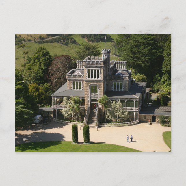 Postal Castillo Larnach, Dunedin, Nueva Zelanda - aéreo (Anverso)