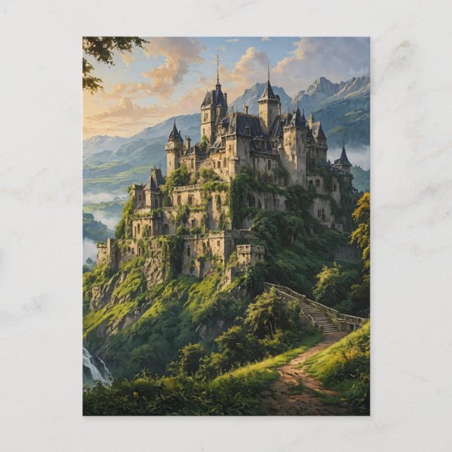 Postal Castillo majestuoso antiguo (Anverso)