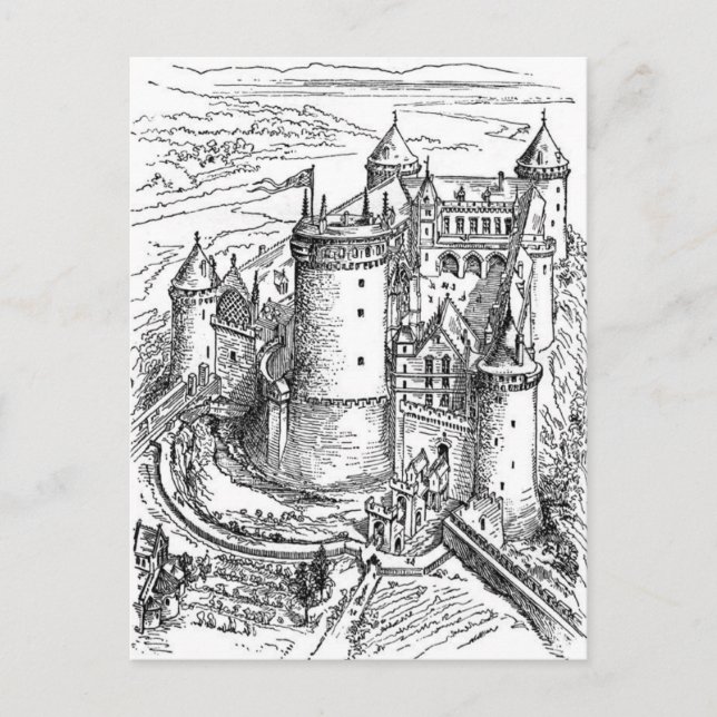 Postal Castillo medieval (Anverso)