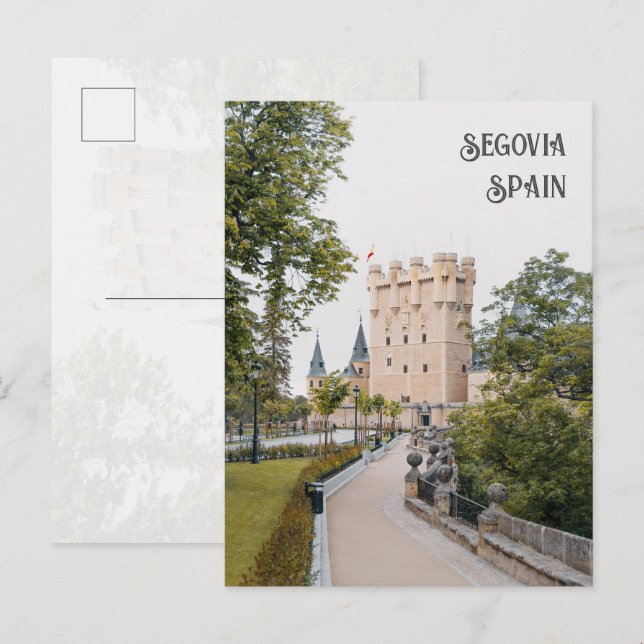Postal castillo medieval Alcázar de Segovia (Anverso / Reverso)