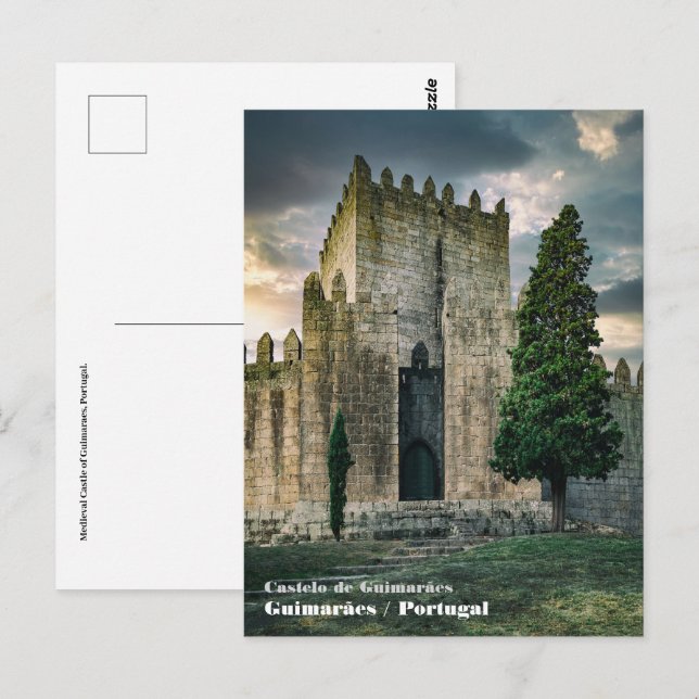 Postal Castillo medieval de Guimaraes, Portugal. (Anverso / Reverso)