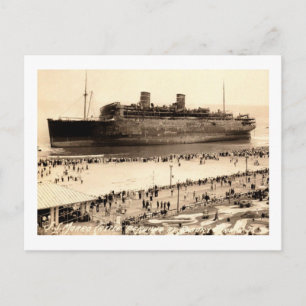 Postal Castillo Morro Ashore en el Parque Asbury, NJ Vint