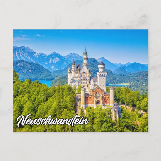 Postal Castillo Neuschwanstein, Alemania (Anverso)