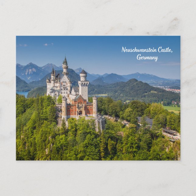 Postal Castillo Neuschwanstein, Alemania Baviera (Anverso)