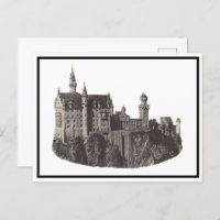 Castillo Neuschwanstein Arte Histórico Blanco y Ne