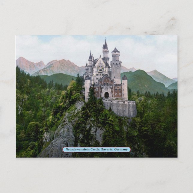 Postal Castillo Neuschwanstein, Baviera, Alemania (Anverso)