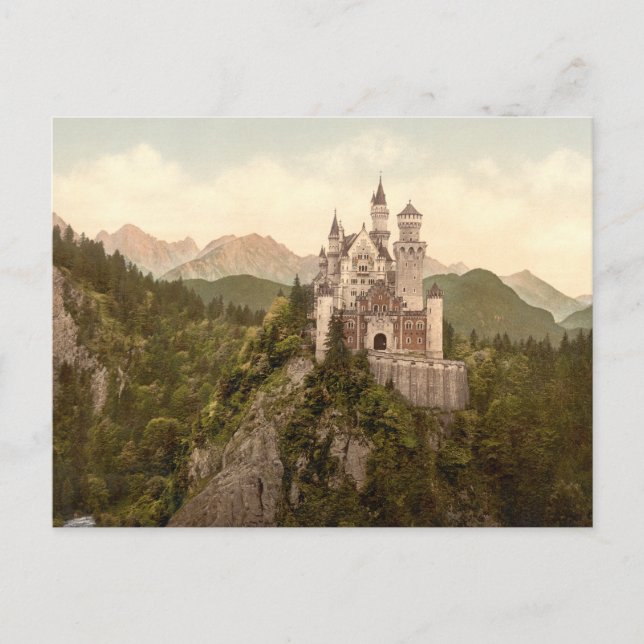 Postal Castillo Neuschwanstein, Baviera, Alemania (Anverso)