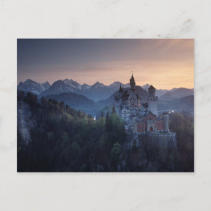 Postal Castillo Neuschwanstein, construido a finales del 