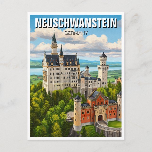 Postal Castillo Neuschwanstein Viaje Alemania (Anverso)