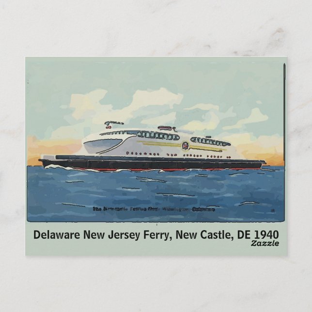 Postal Castillo nuevo, de ferry antiguo (Reverso)