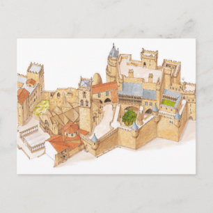 Postal Castillo Olite. Navarra