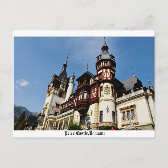 Postal Castillo Peles, Transilvania, Rumania (Anverso)